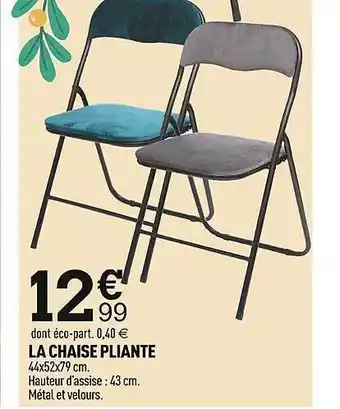 Centrakor La chaise pliante offre