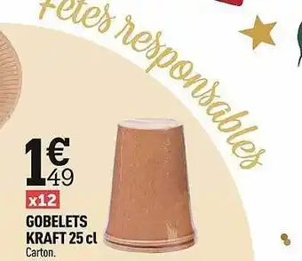 Centrakor Gobelets kraft 25 cl offre