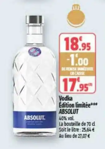 Coccimarket Vodka édition limitée absolut offre