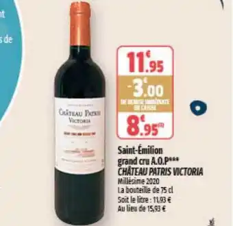 Coccinelle Express Saint-émilion grand cru aop château patris victoria offre
