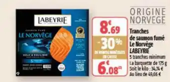 Coccinelle Express Tranches de saumon fumé le norvège labeyrie offre