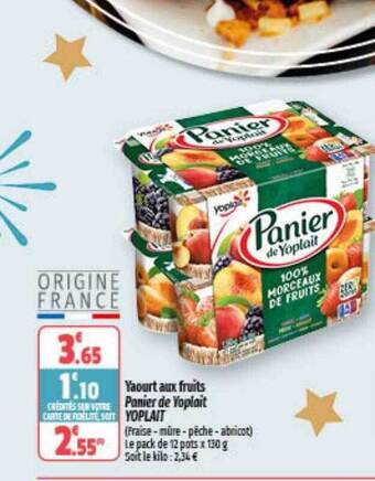 Coccinelle Express Yaourt aux fruits panier de yoplait offre