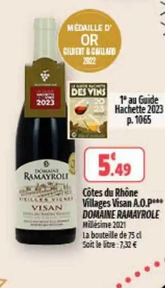 Coccinelle Express Côtes du rhône village visan aop domaine ramayrole offre
