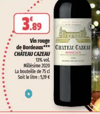 Coccinelle Express Vin rouge de bordeaux château cazeau offre