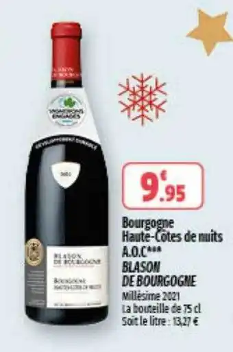Coccinelle Supermarché Bourgogne haute-côtes de nuits aoc blason de bourgogne offre