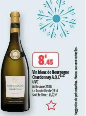 Coccinelle Supermarché Vin blanc de bourgogne chardonnay aoc offre