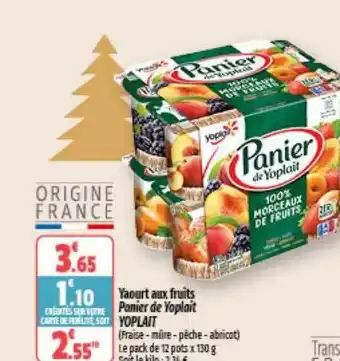 Coccinelle Supermarché Yaourt aux fruits panier de yoplait offre