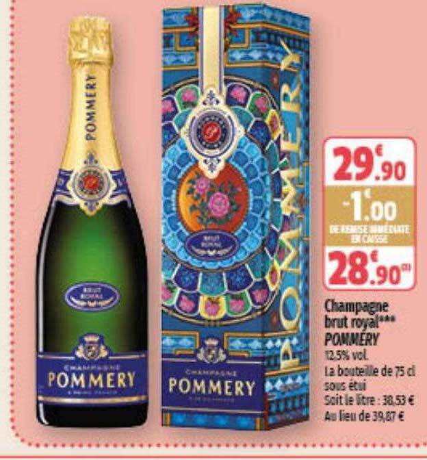 Promo Champagne brut royal pomméry chez Coccinelle Supermarché