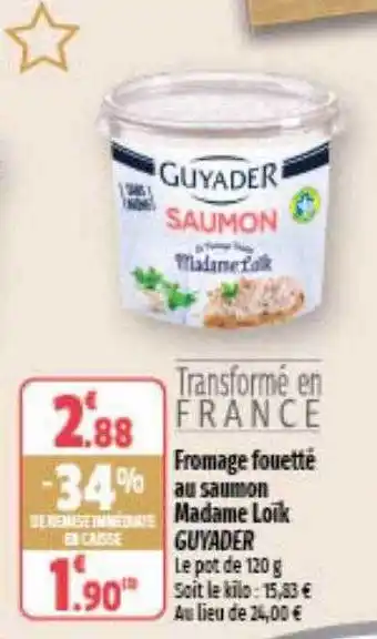 Coccinelle Express Fromage fouetté au saumon madame loïk guyader offre