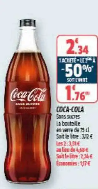 Coccinelle Express Coca-cola sans sucres offre