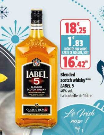Coccinelle Supermarché Blended scotch whisky label 5 offre