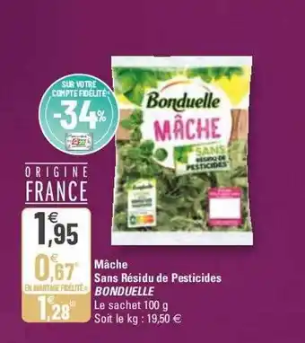G20 Mâche sans résidu de pesticides bonduelle offre