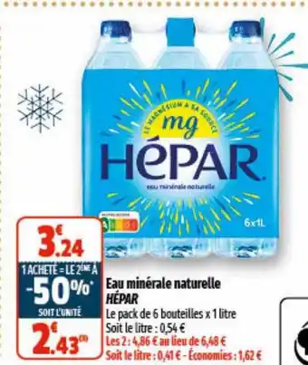 Coccinelle Supermarché Eau minérale naturelle hépar offre