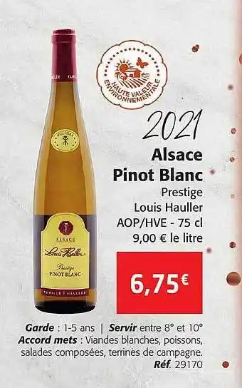 Colruyt 2021 alsace pinot blanc offre