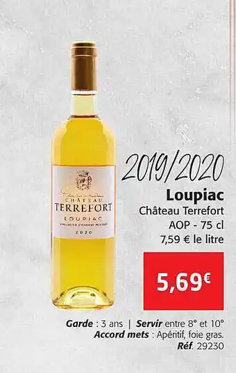 Colruyt Loupiac château terrefort aop offre