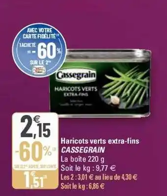 G20 Haricots verts extra-fins cassegrain offre