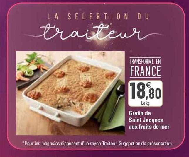 Promo Gratin de saint jacques aux fruits de mer chez G20