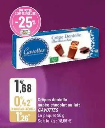 G20 Crêpes dentelle napée chocolat au lait gavottes offre