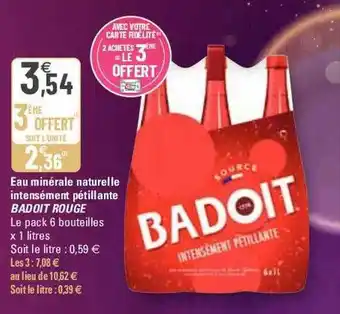 G20 Eau minérale naturelle intensément pétillante badoit rouge offre