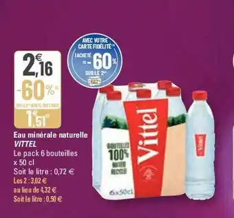G20 Eau minérale naturelle vittel offre