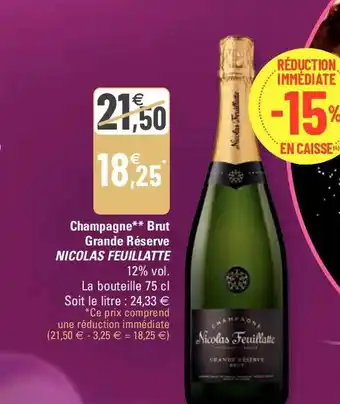 G20 Champagne brut grande réserve nicolas feuillatte offre