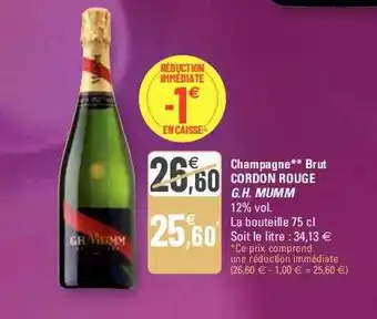 G20 Champagne brut cordon rouge g.h. mumm offre