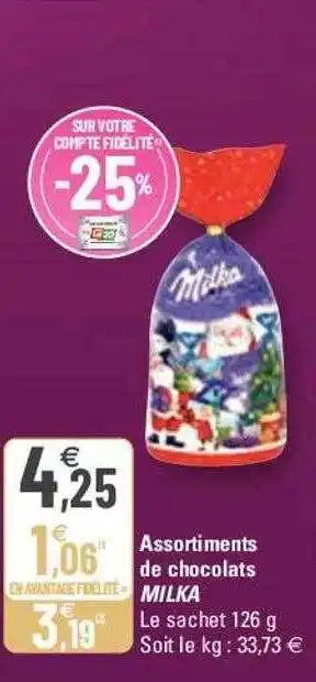 G20 Assortiments de chocolats milka offre