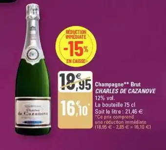 G20 Champagne brut charles de cazanove offre