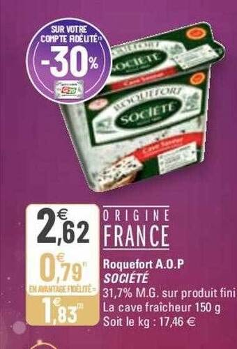 G20 Roquefort a.o.p. société offre