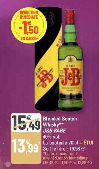 G20 Blended scotch whisky j&b rare offre
