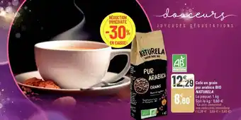 G20 Café en grain pur arabica bio naturela offre