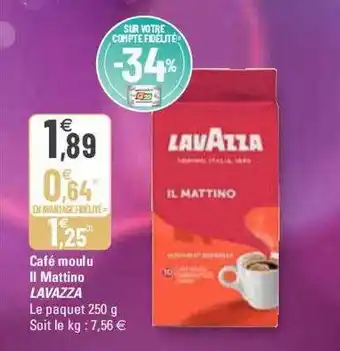 G20 Café moulu il mattino lavazza offre