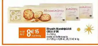 Migros Biscuits mandelplätzli crea d'or offre