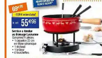 Migros Service à fondue au fromage lausanne offre