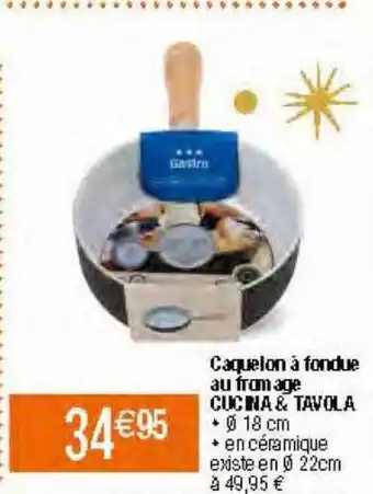 Migros Caquelon à fondue au fromage cucina & tavola offre