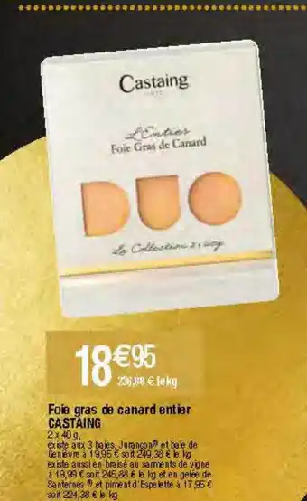 Migros Foie gras de canard entier castaing offre