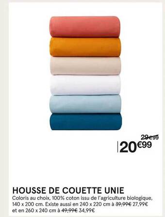 Monoprix Housse de couette unie offre