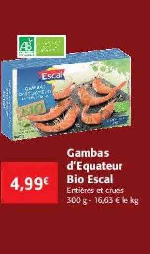 Colruyt Gambas d'équateur bio escal offre
