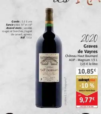 Colruyt 2020 graves de vayres château haut baumard offre