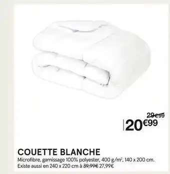 Monoprix Couette blanche offre