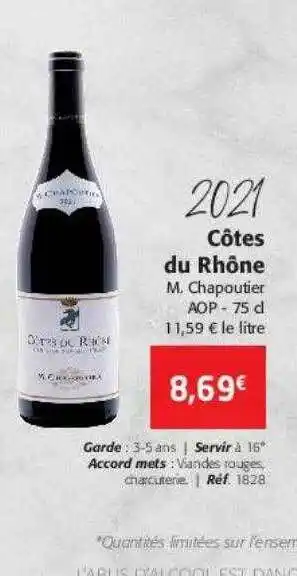 Colruyt Côtes du rhône m chapoutier offre