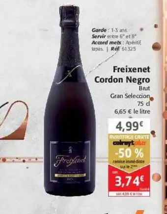 Colruyt Freixenet cordon negro brut gran seleccion offre