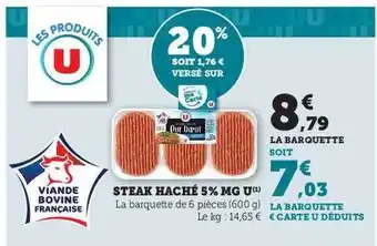U Express Steak haché 5% mg u offre