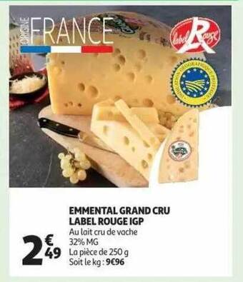 Auchan Emmental grand cru label rouge igp offre