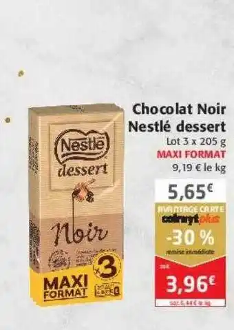 Colruyt Chocolat noir nestlé dessert offre