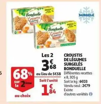 Auchan Croustis de légumes surgelés bonduelle offre