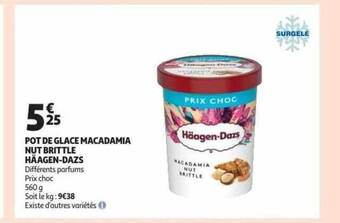 Auchan Pot de glace macadamia nut brittle häagen-dazs offre