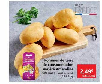 Colruyt Pommes de terre de consommation variété amandine offre