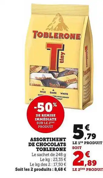 Super U Assortiment de chocolats toblerone offre