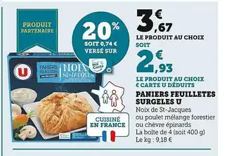 Super U Paniers feuilletés surgelés u offre